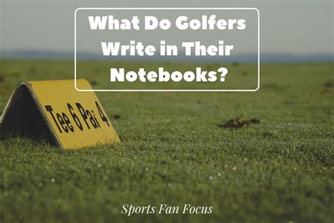 what do golfers write in their books